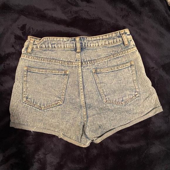 Women’s Acid Wash High Waisted Jean Shorts - Picture 2 of 2